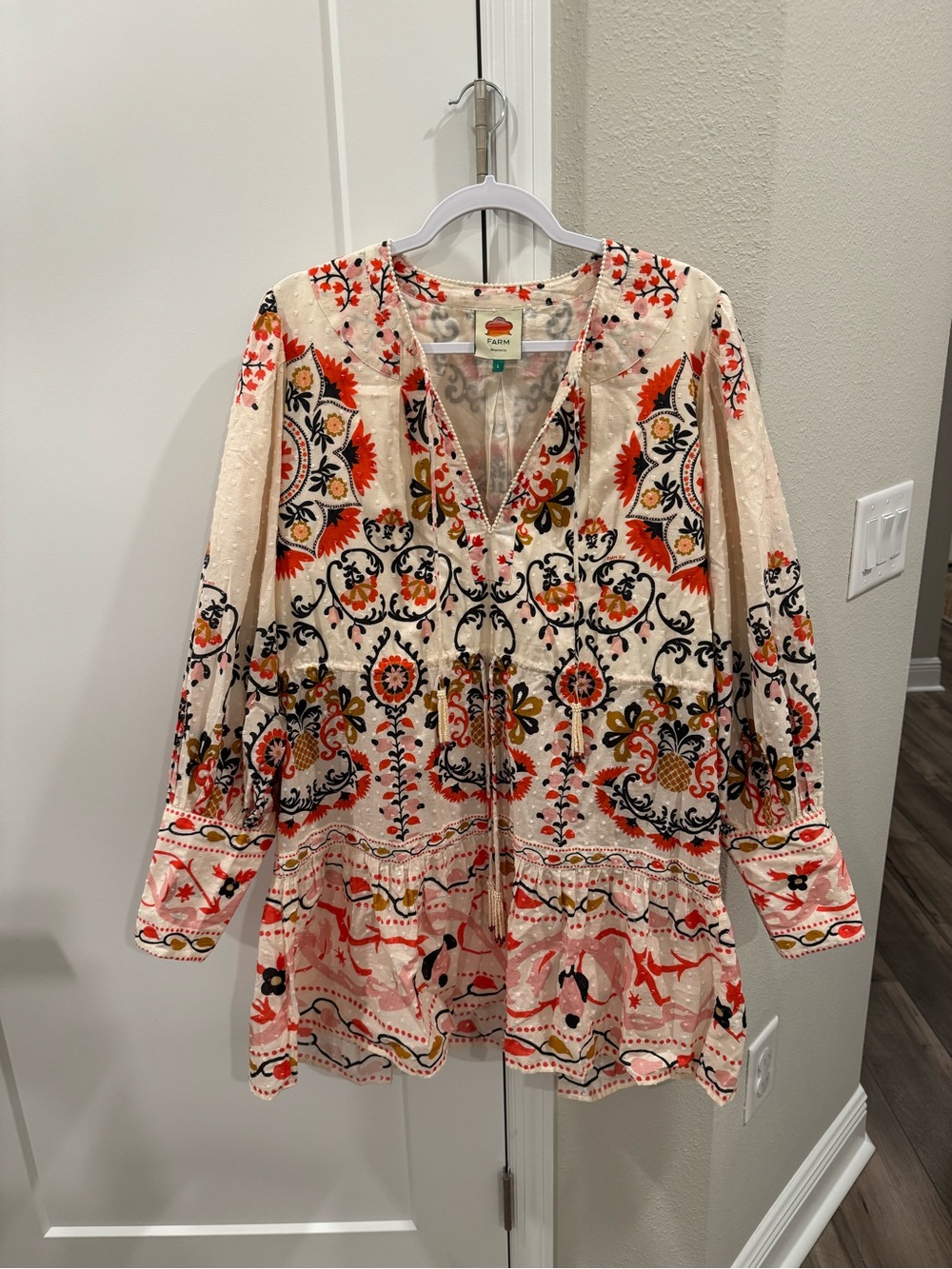 FARM Rio Cream Cashew Mandala Mini Dress